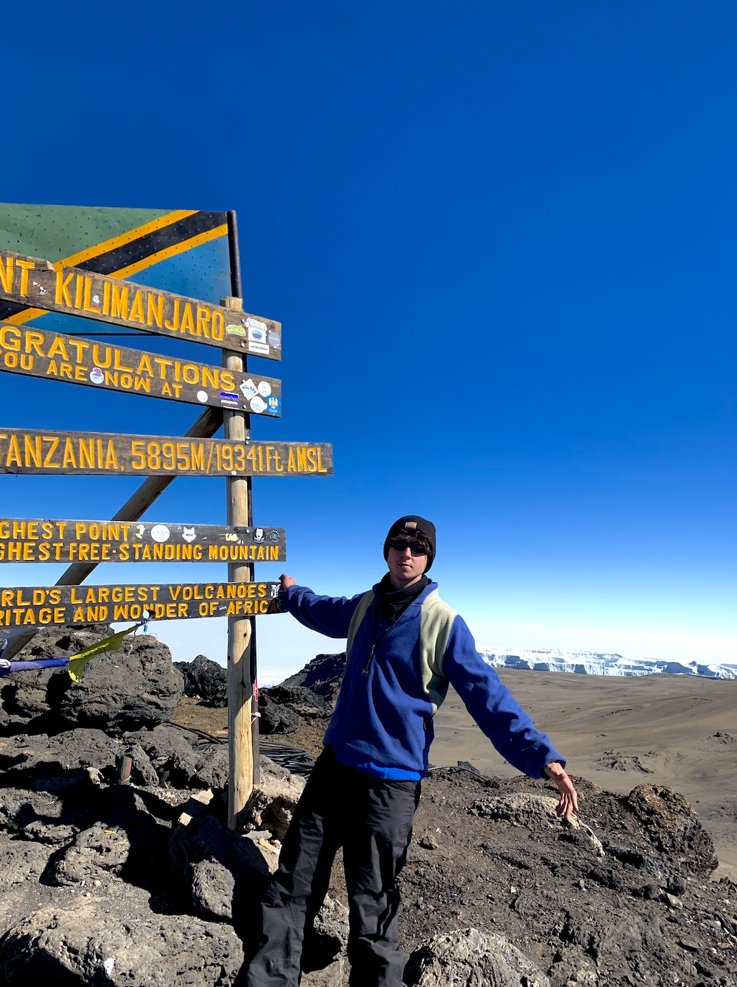 Michael Hurley at the top of Kilimanjaro